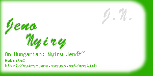 jeno nyiry business card